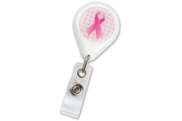 Beresford Company: Premium Badge Reel with Pink Awareness Ribbon