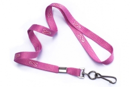 Pink Ribbon Lanyard with Swivel Hook - Lots/100