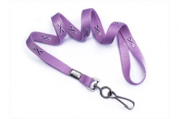 Purple Ribbon Lanyard with Swivel Hook - Lots/100