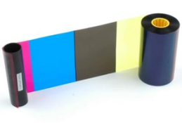 Half Color Resin Black Overlay Panel Ribbon with Cleaning Roller - 1000 Cards/Roll