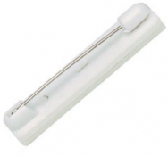 White All-Plastic Safety Pin with 1 1/2" Base - Lot/1000